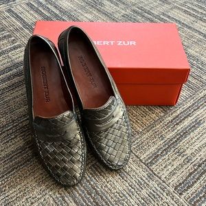 Robert Zur Bronze woven driving loafer 8